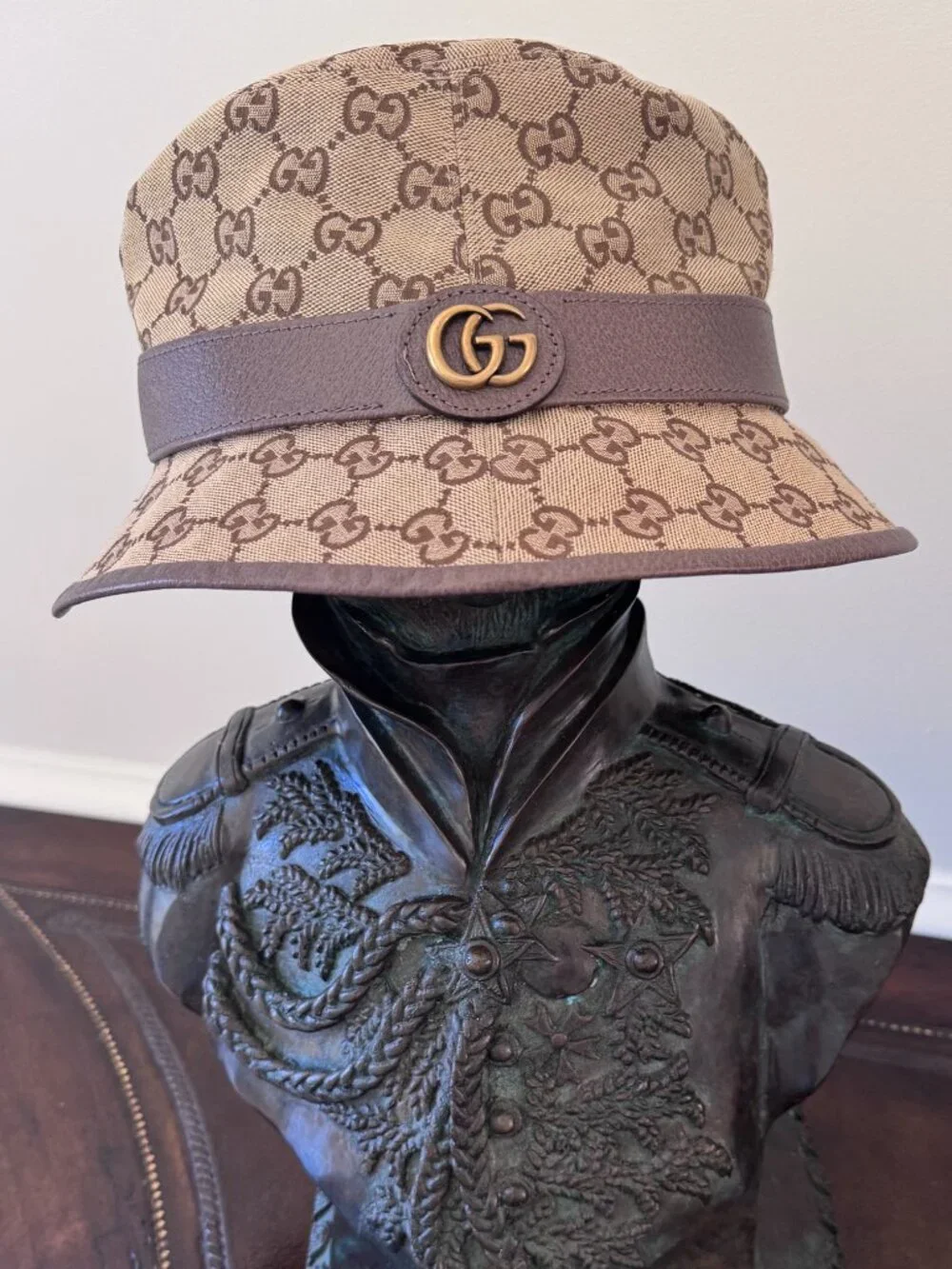 GUCCI GG Monogram Canvas Hat, sz L